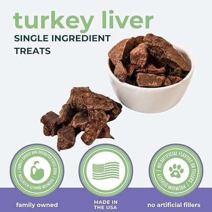 Momentum Carnivore Nutrition Freeze-Dried Turkey Liver Dog Treats & Cat Treats – Single-Ingredient, High-Protein, Grain-Free, Naturally Flavorful & Lean – Made in USA – 3.5 oz Bag