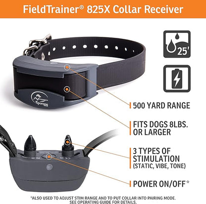 SportDOG Brand SportHunter 825X Remote Trainer - Static Collar - 1/2 Mile Range - Rechargeable Dog Training Collar with Static, Vibrate, and Tone - SD-825X