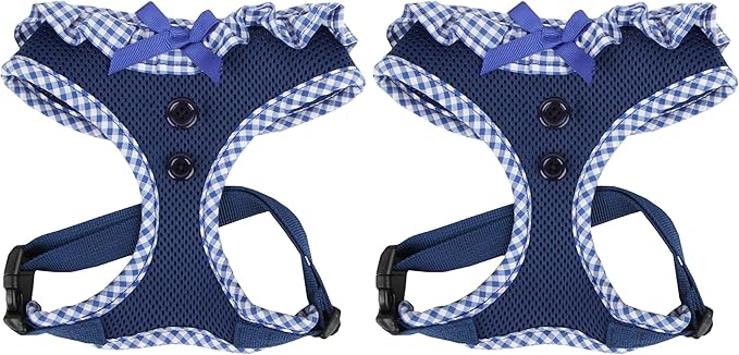 Authentic Puppia Vivien Harness, Royal, Large (Pack of 2)