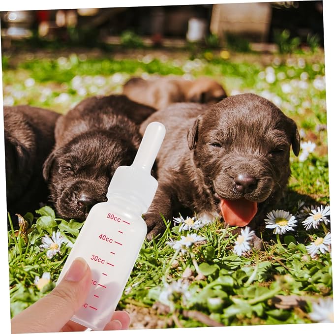 SUPVOX 3Pcs Small PET Nursing Bottles Portable Milk Bottle for Rabbits Puppies Kittens Scale Nurser Feeding Set