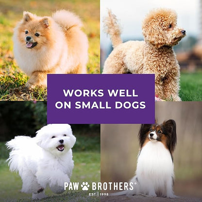 Ryan's Pet Supplies Paw Brothers Mini Pin Tiny Flat Slicker Brush for Dogs, Professional Grade, Stainless Steel Pins, Flexible Head, Comfort Grip, Mini Size, 4.75" x 2.25" x 1.5"