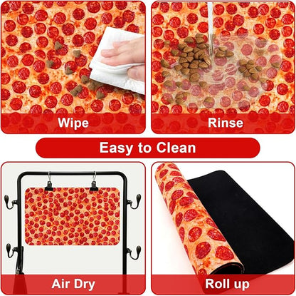 Dog Food Mats for Floors Waterproof Mat for Cat Food and Water Bowls - Absorbent Quick Dry Non Slip Mat for Pet Feeding