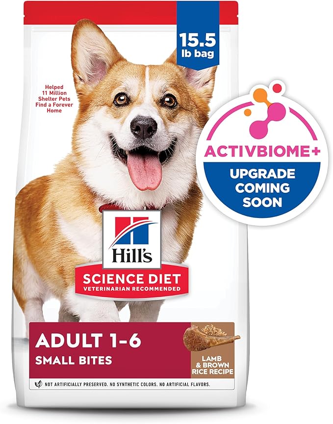 Hill's Science Diet Adult 1-6 Small Bites Dry Dog Food, Lamb Meal & Brown Rice, 15.5 lb. Bag