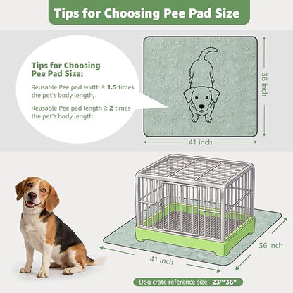 LOOBANI Washable Pee Pads for Dogs: 2 Pack Super Absorbent Reusable Puppy Pads, Leakproof and Waterproof Dog Training Pads Whelping Pads for Potty, Floor, Crate, Couch Bed and Travel, 36"x41"