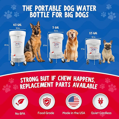 Gravity Water Bowl for Cats: Dogs & All Pets 3.5 Gallon. Top Fill Automatic Water Dispenser for Cat, Quiet, No BPA & Made in USA. Auto Water Dog Bowl for Daycares, Multi Pet Homes and Busy Parents