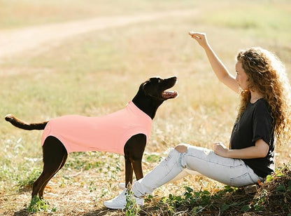 Recovery Suit for Dogs,Dog Cone Alternative Zipper Surgery Suit Female Spay,Soft Dog Surgery Suit for Anti Licking,Breathable Surgical Suit for Dogs Female Spay