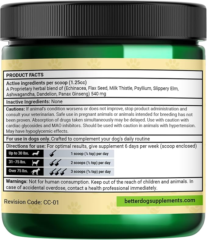 Better Dog Supplements Calm Confidence by Cesar Millan Natural Brain Support & Dog Cognitive Supplement – Energy, Vitality & Focus Supplement with Ashwagandha & Other Herbs – 4oz (60-Day Supply)