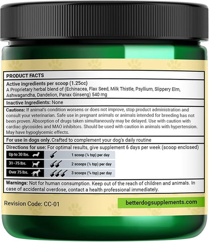 Better Dog Supplements Calm Confidence by Cesar Millan Natural Brain Support & Dog Cognitive Supplement – Energy, Vitality & Focus Supplement with Ashwagandha & Other Herbs – 4oz (60-Day Supply)