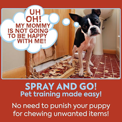 OUT! PetCare No Chew Bitter Cherry Flavor Deterrent, Puppy Training, No Chew Spray for Dogs, Dog Training To Discourage Licking and Chewing, Non-Staining, Behavior Correction, Puppy Essentials, 32 oz