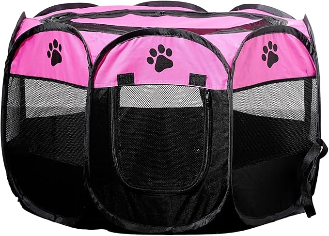 SENCONE Portable Pet Playpen, Dog Playpen Foldable Pet Exercise Pen Tents Cat House Playground for Puppy Kitten Indoor Outdoor Travel Camping Use
