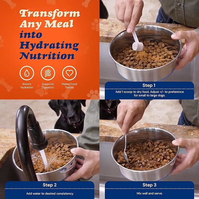CLEAR CONSCIENCE PET® Barkinara™ SuperGravy® Natural Dog Food Gravy Topper, Hydration Broth Mix, Gluten and Grain Free Kibble Seasoning Powder Topper for Picky Eaters (9 oz. (60 Scoop))