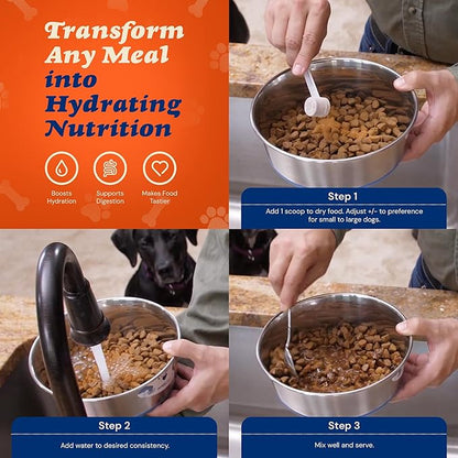 CLEAR CONSCIENCE PET® Barkinara™ SuperGravy® Natural Dog Food Gravy Topper, Hydration Broth Mix, Gluten and Grain Free Kibble Seasoning Powder Topper for Picky Eaters (13.5 oz. (90 Scoop))