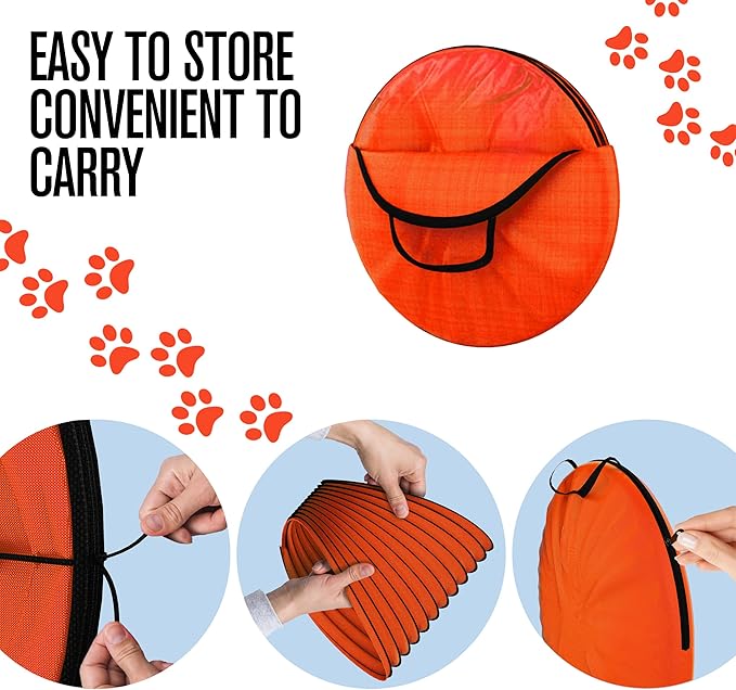 Houseables Dog Agility Tunnel, Dog Tunnel, Agility Equipment, 18 Feet, Puppy Obstacle Course, Crawling, Pet Playground, Small, Medium, Large, Indoor/Outdoor, Play, Pop Up Set, Exercise Tube, Toy, Red