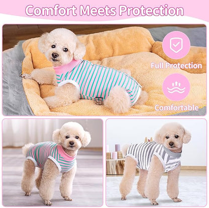 Coppthinktu Recovery Suit for Dogs After Surgery, Dog Onesie Surgery Recovery Suit for Female Spay, Soft Male Surgical Pajamas Bodysuits for Small Medium Puppy to Anti Licking Dog Cone Alternative