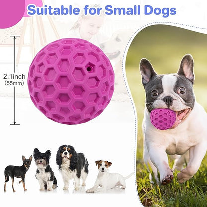 Tough Squeaky Dog Balls Puppy Toys, Interactive Dog Toys for Small Dogs, Puppy Chew Toys for Teething and Relax, Dogs Chew Toy Small Balls Dog Toys for Small Breed, Outdoor Dog Toy for Dogs