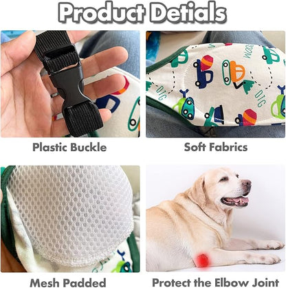 HDKUW Dog Elbow Protector, Dog Front Leg Recovery Sleeve for Prevent Licking Wound, Elbow Sleeves with Mesh Pad for Medium Large Dogs Cherry 2XL