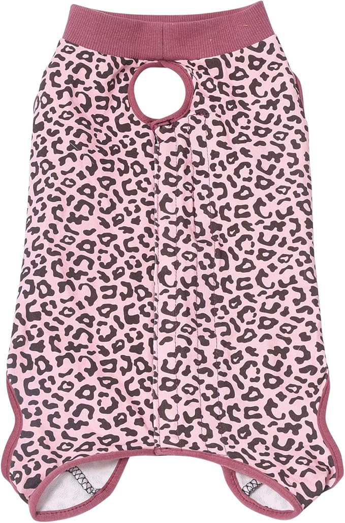 Jiupety Dog Surgical Recovery Suit Adjustable, Not Fit Slim and Long Body, Dogs Suit for Surgery Recovery, 2XL Size, Anti-Licking Surgical Dog Onesies, Pink Leopard