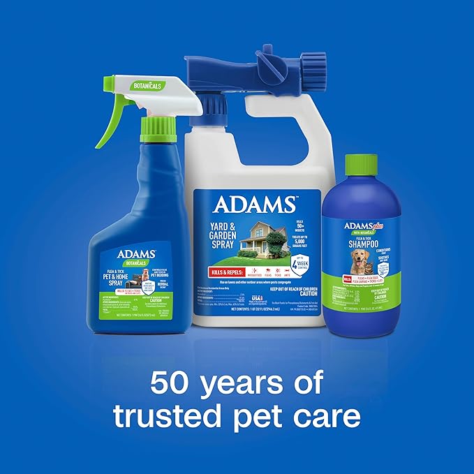 ADAMS Plus with Botanicals Flea & Tick Shampoo for Cats, Kittens, Dogs & Puppies, Flea Shampoo for Flea Infestations, Soothes & Conditions Dry Skin & Coat, Kills Fleas, Flea Eggs, Ticks & Lice, 16 oz