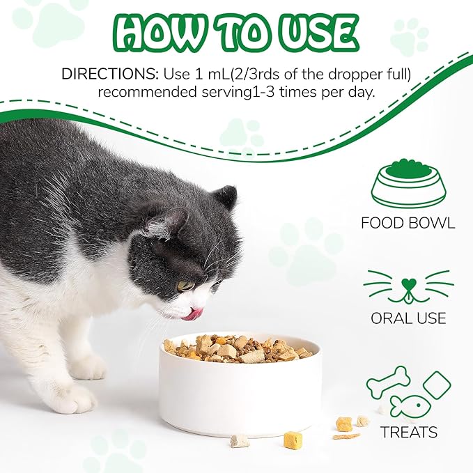 Antibiotics for Cats, Cat Antibiotics for Infections, Supports Immune & Cats Allergy Itch Relief, Health Supplies cat UTI Cat Multivitamin, 60ML
