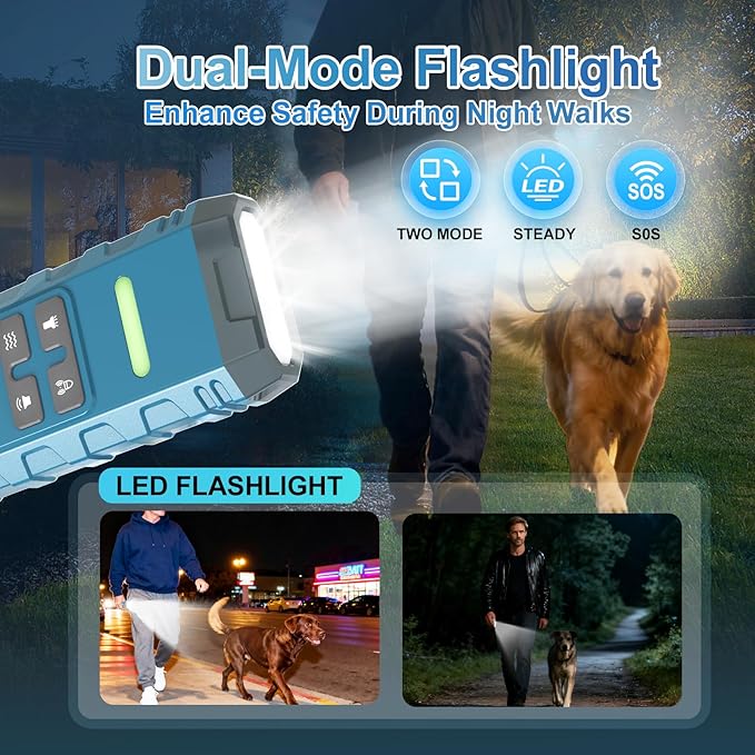 Dog Bark Deterrent Device,G3 Anti Barking Device for Dogs, Bark Stopper with Display,Ultrasound Dog Bark Deterrent,for Indoor/Outdoor/Safe and Effective Bark Stopper with Flashlight (Blue)