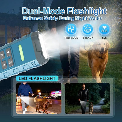 Dog Bark Deterrent Device,G3 Anti Barking Device for Dogs, Bark Stopper with Display,Ultrasound Dog Bark Deterrent,for Indoor/Outdoor/Safe and Effective Bark Stopper with Flashlight (Blue)