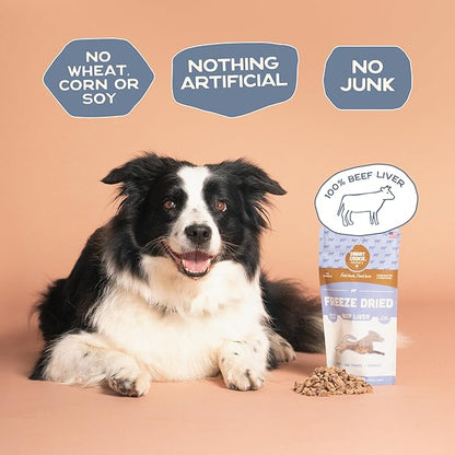 Smart Cookie Freeze Dried Beef Liver Bites - Single Ingredient Beef Liver Dog Treats - Low Calorie Training Treats for Dogs - 2oz Bag, 1 Pack