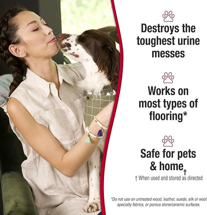 Nature’s Miracle Urine Destroyer Plus for Dogs, Enzymatic Formula Tough on Strong Cat Urine And The Yellow Sticky Residue, 1 Gal