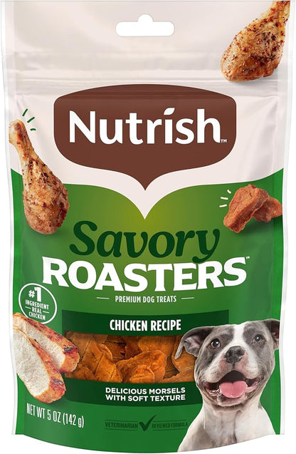 Nutrish Savory Roasters Chicken Recipe Premium Dog Treats, 5 oz. Pouch, Pack of 5 (Rachael Ray)