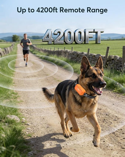 Jugbow Dog Shock Collar - 4200FT Dog Training Collars with Remote, IPX7 Waterproof E-Collar with 4 Training Modes, Security Lock, Rechargeable e-Collars