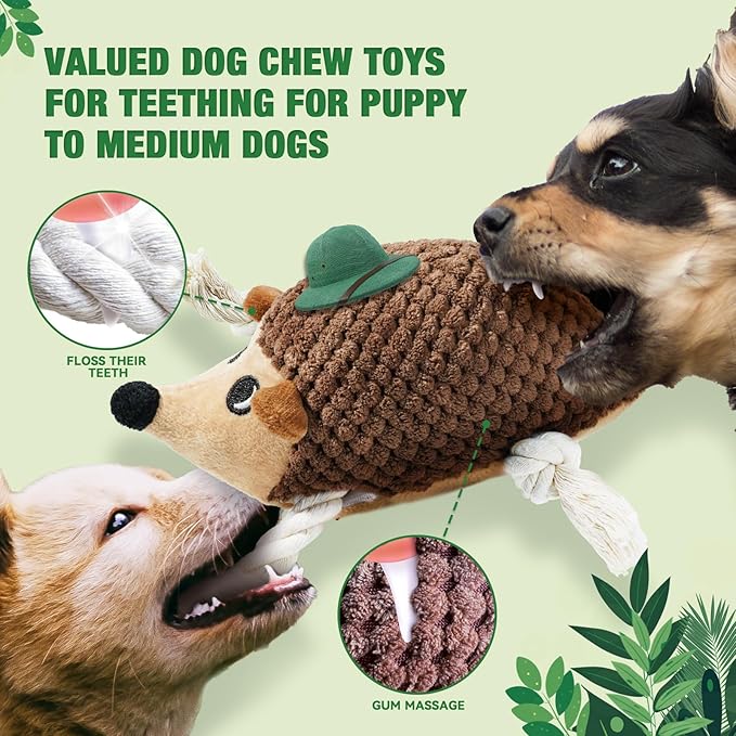 LEGEND SANDY Dog Squeaky Toys for Puppy, 5 Pack Small Dog Toys, Stuffed Animal Puppy Toys with Tug of War Ropes Value Bundle, Puppy Chew Toys for Teething with Squeakers Small Medium Breeds