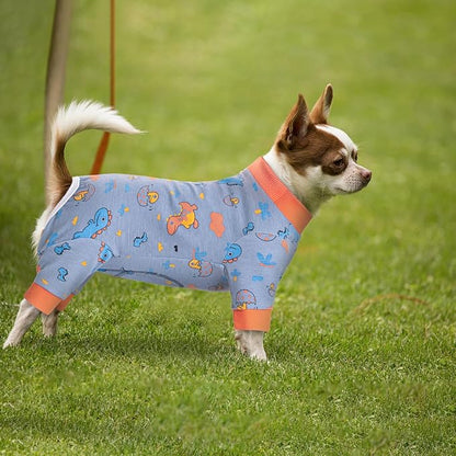 Dog Surgery Recovery Suit, Dog Onesie for Surgery Female Male Dogs, Dogs Pajamas Long Sleeve, Small Dogs Onesie, Abdominal Wound Bandages Surgical Suit, Cat Recovery Suit for Shedding Skin Disease