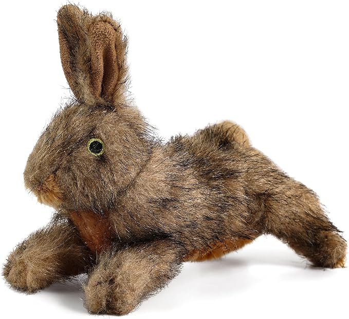 ALL FOR PAWS Squeaky Dog Toys, Dog Stuffed Animal Toys, Plush Toy for Small Medium Large Dogs, Puppy Chew Toy with Squeaker, Brown Rabbit-S