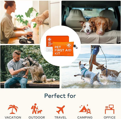 ARCA PET Dog First Aid Kit - Pet Emergency Kit - Water Resistant High Visibility Reflective First Aid Pouch Dog Camping Essentials for Hiking, Backpacking, Sports, Hunting