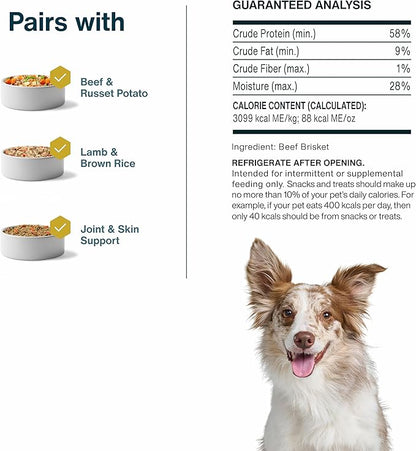 JustFoodForDogs Single Ingredient Healthy Dog Treats and Dog Snacks, Jerky Treats, Human Grade, Preservative and Grain Free, Rawhide Free Chews, Low Calorie Treat - Beef Brisket, 5 oz