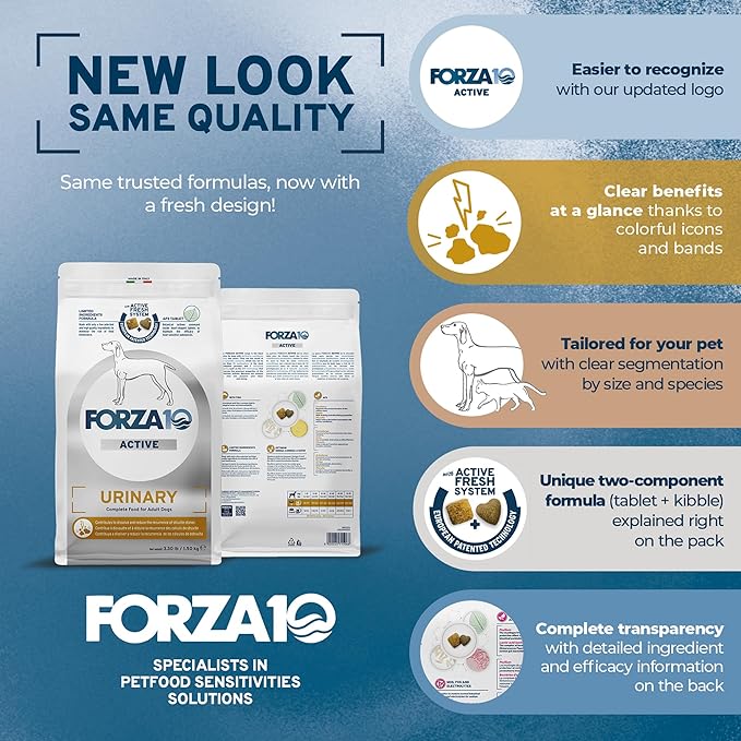 Forza10 - Dog Food, Limited Ingredient Dog Food for Urinary Health and UTI Support, Non-GMO, Fish Flavor, Made in Italy (22 lb)