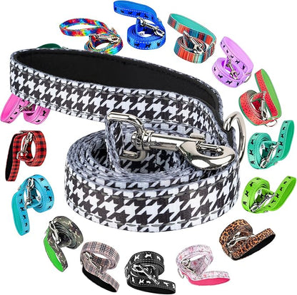 EcoBark Dog Leash - Soft & Reflective Comfort Leash with Padded Handle - Safe, Strong, & Durable for Small, Medium or Large Dogs (Houndstooth)