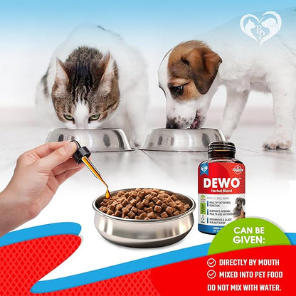 Natural Intestinal Defense for Dogs & Cats – Herbal Cleanse with Wormwood, Black Walnut – Promotes Healthy Gut & Flora Balance – Advanced Broad Spectrum Formula (2 Pack (60 ml + 60ml))