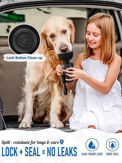 lesotc Dog Water Bottle, Portable Water Dispenser with Travel Water Bowl, Leak Proof Pet Travel Squeeze Bottle, Puppy Essentials Dog Stuff Accessories for Outdoor Walking, Hiking, Camping