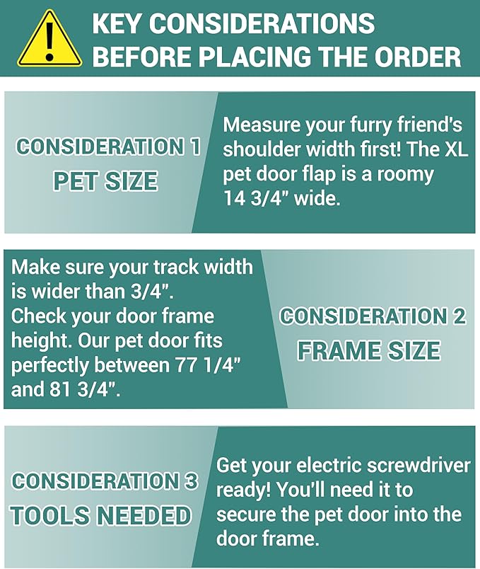 ONLY Left Open & Amount XL Dog Door for Sliding Glass Door - 81 3/4 Inch Doggy Door for Large - Extra Large Sliding Door Dog Door Insert
