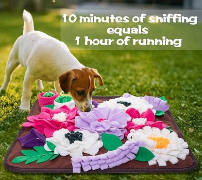 Snuffle Mat for Dogs,Dog Feeding Mat Sniff Mat Interactive Dog Puzzle Mat for Training and Stress Relief Encourages Natural Foraging Skills (Coffee)