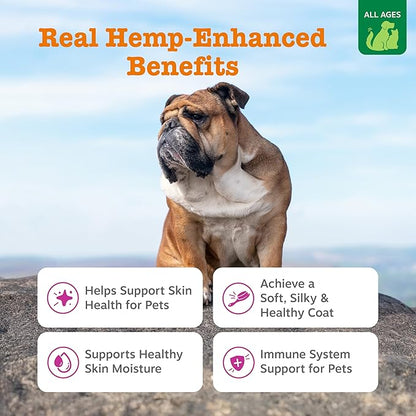 Zesty Paws Salmon Omega Oil Hemp for Dogs and Cats with Wild Alaskan Salmon Oil Omega 3 and 6 Fatty Acids with EPA DHA for Pets Supports Normal Skin Moisture and Immune System Function 32oz
