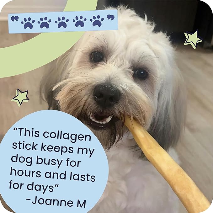 Pawstruck Natural 5-7" Beef Collagen Sticks for Dogs – Long-Lasting Rawhide Alternative, High Protein & Low Fat with Chondroitin & Glucosamine – 5 Pack