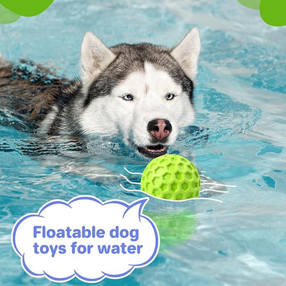 Indestructible Squeaky Dog Balls, Interactive Dog Toys for Aggressive Chewers Large Breed for Relieving Anxiety, Dog Chew Toys Balls for Aggressive Chewers, Outdoor Dog Toys Dog Water Toys