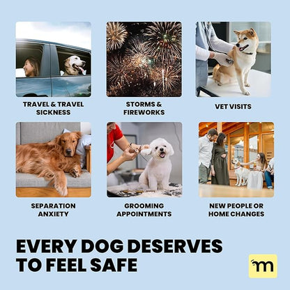 MalsiPree Calming Chews for Dogs, Freeze-Dried Chicken Treats with Passion Flower & Melatonin, Promotes Calm Behavior During Travel, Fireworks, and Loud Noises, Everyday Relaxation Support, 145 Count