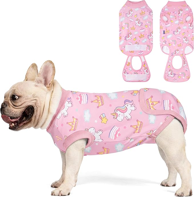 cyeollo Recovery Suit for Dogs Surgery Suit Female Spay Soft Pet Onesie Bodysuit After Sugery Male Dog Neuter Pet Clothes Small Dogs Surgical Recovery Shirt, Unicorn M