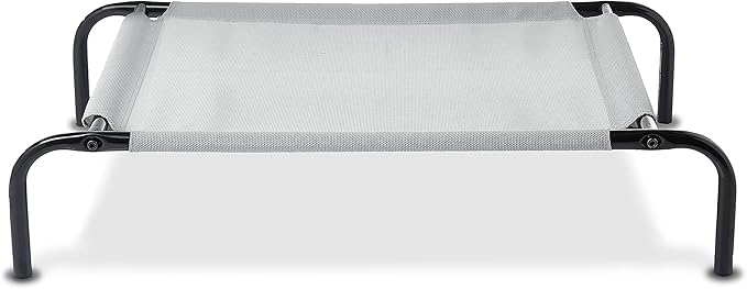 Amazon Basics Cooling Breathable Elevated Dog Bed with Metal Frame for Small Dogs, 36" x 22" x 7.5", Grey