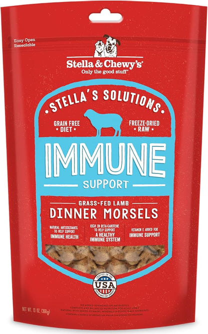 Stella & Chewy's Freeze-Dried Raw Dog Food for Immune Support - Grass-Fed Lamb - Natural Solution for Immune Defense & Overall Wellness - Premium Raw Nutrition - 13oz