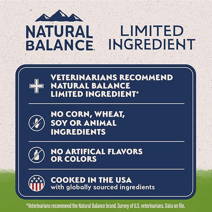Natural Balance Limited Ingredient Adult Dry Dog Food with Vegan Plant Based Protein and Healthy Grains, Vegetarian Recipe, 12 Pound (Pack of 1)