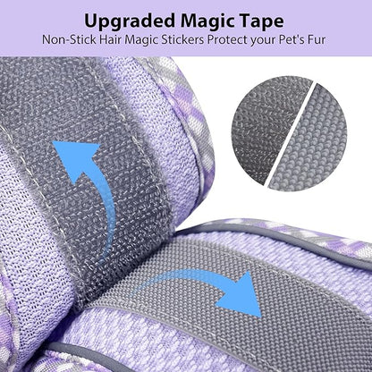 AIITLE Small Dog Harness - Breathable Double-Layer Jacquard No-Choke Vest, Durable Anti-Tear Fabric with Reflective Trim - Perfect for Running, Parties, Daily Walks (Purple, XS)