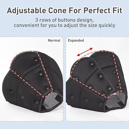 Soft Dog Cone for Medium Size Dogs,Breathble Adjustable Dogs Recovery Collar After Surgery,Protective Elizabethan Cones,E Collar Alternative to Stop Licking,Comfortable Dog Cones,Black,M